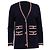 Maje Moulinette Cardigan mit Kontrastbesatz aus navyblauer Baumwolle Marineblau
