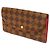 Louis Vuitton Langer Geldbeutel aus Damier-Canvas Braun Rot Fuschia Damier ebene - Ansicht 2