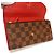Louis Vuitton Langer Geldbeutel aus Damier-Canvas Braun Rot Fuschia Damier ebene - Ansicht 6