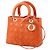Lady Dior Dior Lady Large Handtasche aus orangefarbenem Cannage-Leder