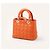 Lady Dior Dior Lady Large Handtasche aus orangefarbenem Cannage-Leder - Ansicht 3