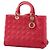 Borsa Lady Dior Dior grande rosa in pelle Cannage