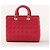 Borsa Lady Dior Dior grande rosa in pelle Cannage - vista 3