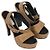 Barbara Bui Python Leather Ankle Strap Platform Sandals Golden