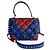 Borsa Valentino Garavani Candy Stud in pelle trapuntata blu e rossa Multicolore