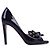 Valentino Garavani Rockstud Bow Peep Toe Pumps schwarzes Lackleder