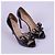 Valentino Garavani Rockstud Bow Peep Toe Pumps schwarzes Lackleder - Ansicht 2