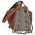 LOEWE Hammock Piccola Borsa a Mano Tela Pelle 2in1 Marrone Argento Auth BAZ780V