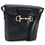 Céline Borsa a Spalla Horsebit in Pelle Nera e Oro Auth YKZ776A Nero D'oro
