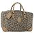 Saint Laurent Borsa Boston in PVC pelle beige grigia Auth 173616 Marrone