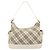 Burberry Borsa a Spalla Nova Check in Tela e Pelle Beige Argento Auth ARZ872 - vista 2