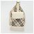 Burberry Borsa a Spalla Nova Check in Tela e Pelle Beige Argento Auth ARZ872 - vista 3