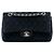 Chanel Medium Classic Velours Doppio ribalta Blu