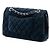 Chanel Medium Classic Velours Doppio ribalta Blu - vista 2