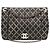 Chanel Matelassé Metallico Distressed Pelle d'Agnello CC Cristallo con Patta Nero