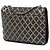 Chanel Matelassé Metallico Distressed Pelle d'Agnello CC Cristallo con Patta Nero - vista 2