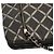 Chanel Matelassé Metallico Distressed Pelle d'Agnello CC Cristallo con Patta Nero - vista 7