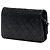 Wallet On Chain Cartera con cadena de cuero charolado acolchado Chanel CC Negro - vista 2