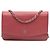 Wallet On Chain Portafoglio Chanel CC Caviar Sevruga con catena Rosso