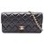 Chanel CC Matelassé Lammleder Ost-West Einfach Klappe Schwarz