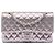 Chanel Medium Classic Cuero de ternera Efecto Pixel Doble solapa Rosa