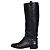 Botas planas acolchoadas chiques Christian Dior - Couro preto EU 37,5 usadas