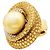 Autre Marque Goldring mit Perle, weißen Diamanten, farbigen Saphiren, Gelbgold. - Ansicht 2