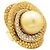 Autre Marque Goldring mit Perle, weißen Diamanten, farbigen Saphiren, Gelbgold. - Ansicht 3