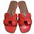 Sandali Hermès Oran in pelle verniciata rossa 36 Rosso