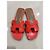 Sandali Hermès Oran in pelle verniciata rossa 36 Rosso - vista 2