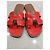 Sandali Hermès Oran in pelle verniciata rossa 36 Rosso - vista 5