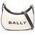 Borsa a Spalla in Tela e Pelle Bally Nero Bianco Crudo