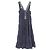 Vestido de seda y cuero Louis Vuitton Azul Azul marino