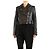 Mcq Schwarze Leder-Bikerjacke mit Schnürdetails - Größe UK 12