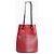 Elie Saab Mini bolso de cubo de cuero rojo con tachuelas