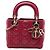 Dior Mini Cannage Lady Dior in agnello rosso Bordò
