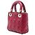 Dior Mini Cannage Lady Dior in agnello rosso Bordò - vista 2