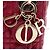 Dior Mini Cannage Lady Dior in agnello rosso Bordò - vista 6