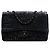 Chanel Nero Jumbo Classico Paillettes Flap Singolo