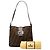 Borsa a spalla in tela Zucca marrone Fendi - vista 8