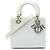 Dior Bianco Medio Patente Microcannage Lady Dior Crudo