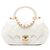 Chanel Weißes CC gesteppte Lammleder Handtasche