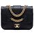 Chanel Nero Grande Borsa in Pelle di Pecora Trapuntata con Catena Frontale