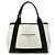 Balenciaga Navy Cabas Canvas-Leder-Handtasche Weiß