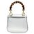 Borsa in pelle laminata Gucci BAMBOO 1947 Argento Metallico - vista 2