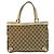 Bolso tote de cuero GG beige de Gucci Castaño