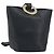 Céline Bolso de Hombro CELINE Circle de Cuero Negro y Oro Auth BAZ623A Dorado