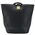 Céline Bolso de Hombro CELINE Circle de Cuero Negro y Oro Auth BAZ623A Dorado - vista 2
