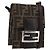 FENDI Zucca Canvas Mamma Baguette Schultertasche Schwarz Braun Auth BAZ699V