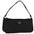PRADA Accessory Pouch Nylon Black Silver Auth YKZ871A Silvery